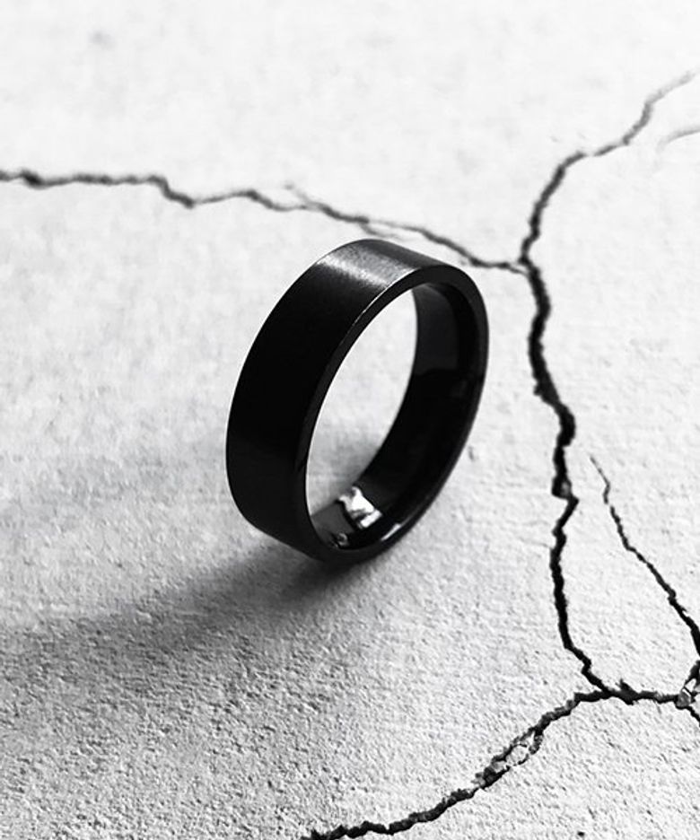 [Unisex]MODERN STEEL RING(BLACK)