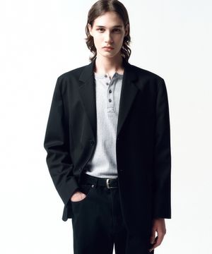 오버사이즈 울 블레이저 BLACK