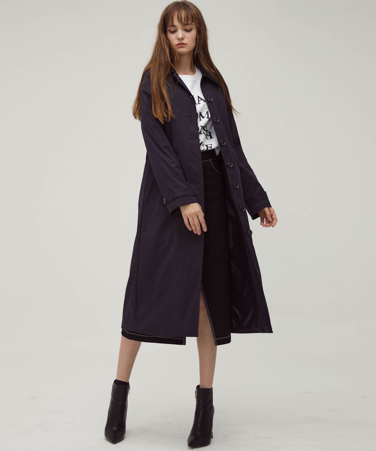 라티젠(LARTIGENT) HS SINGLE TRENCH COAT(NAVY)