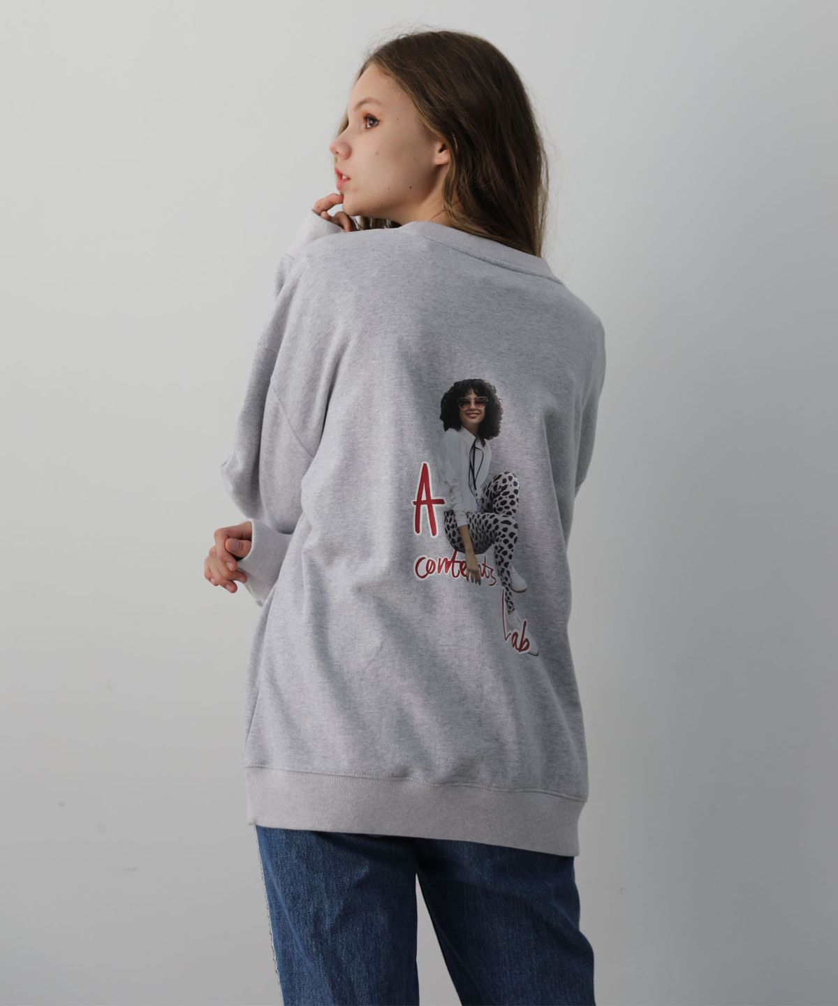 에이 컨텐츠 랩(ACONTENTSLAB) A.C.L STAFF GIRL SWEATSHIRTS - GRAY