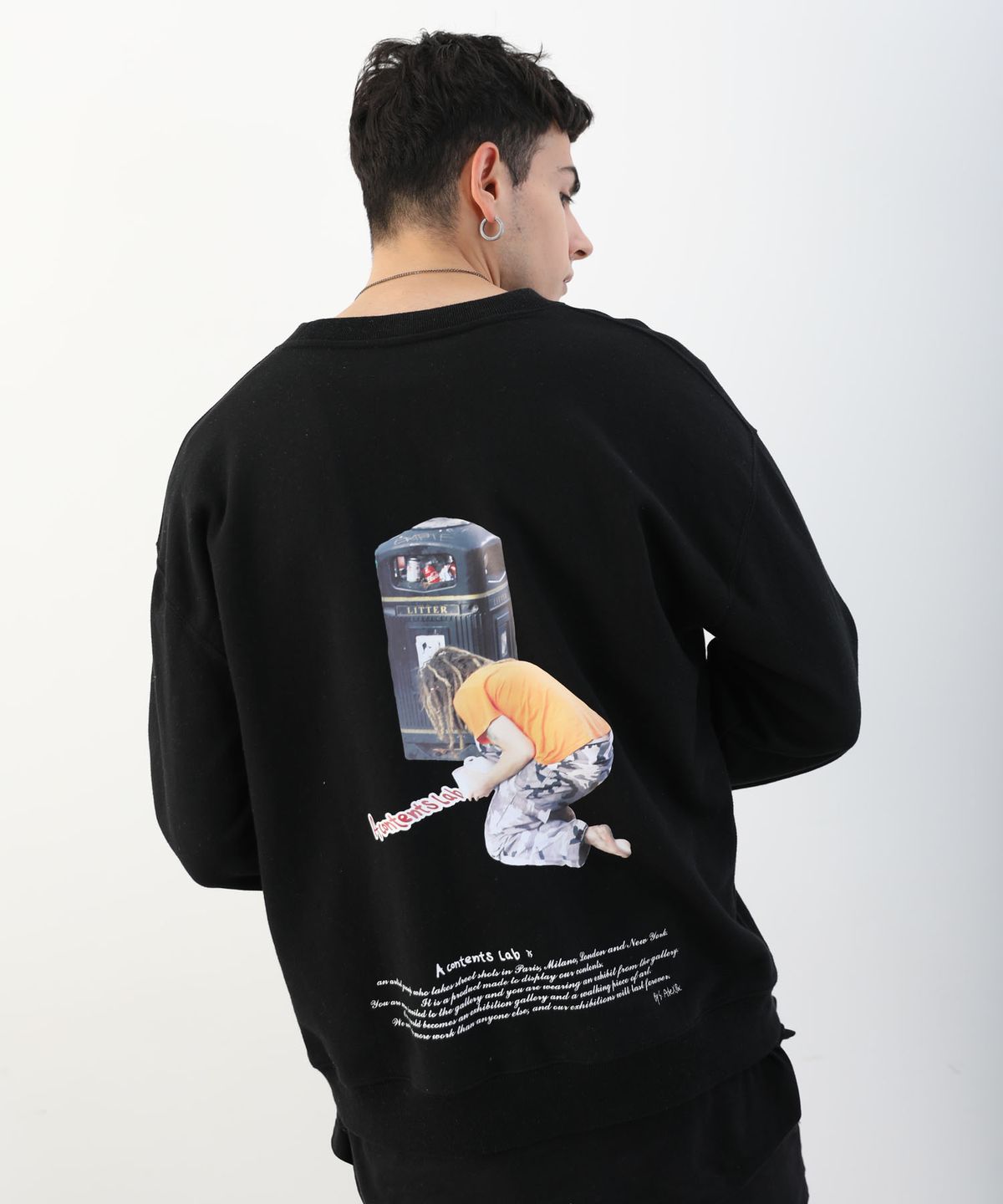 에이 컨텐츠 랩(ACONTENTSLAB) A.C.L SHOREDITCH STREET ARTIST SWEATSHIRTS - BLACK