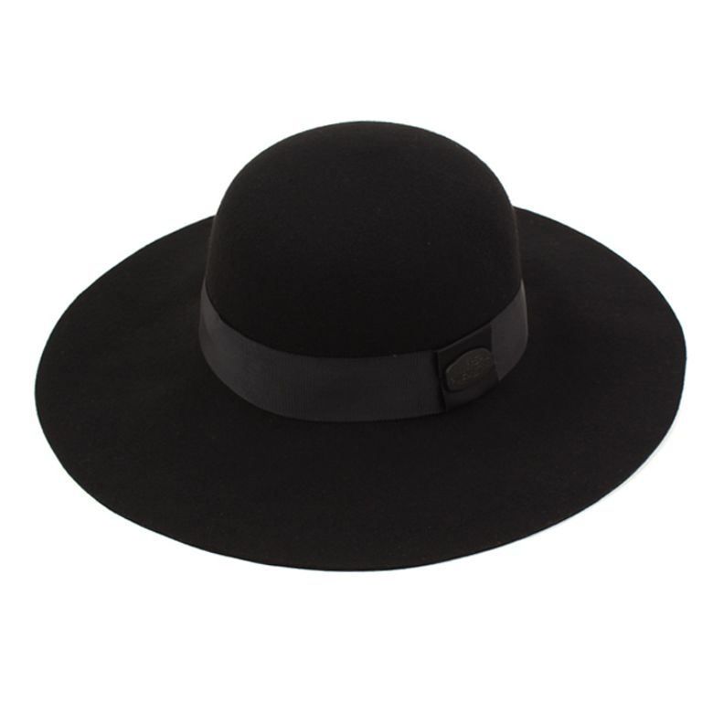 Round BK Metal Line Wool BK Fedora 울페도라