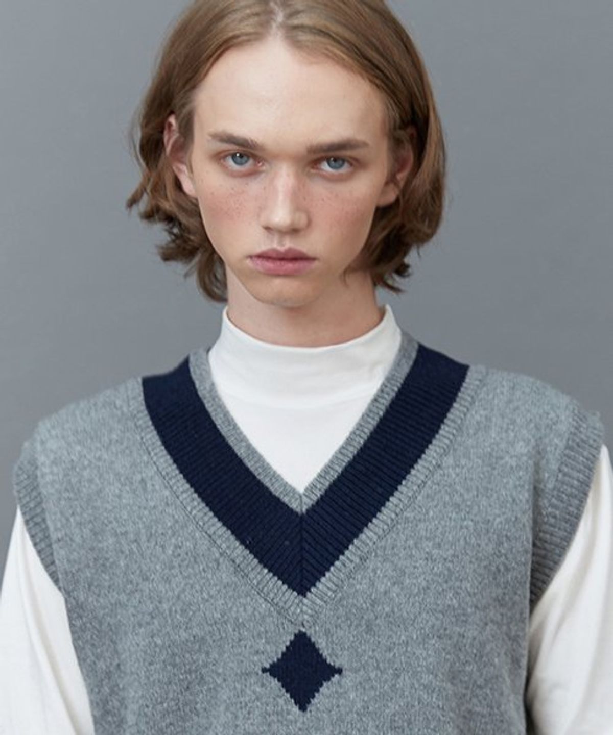리플레이컨테이너(REPLAY CONTAINER) RC lambs wool knit vest (gray)