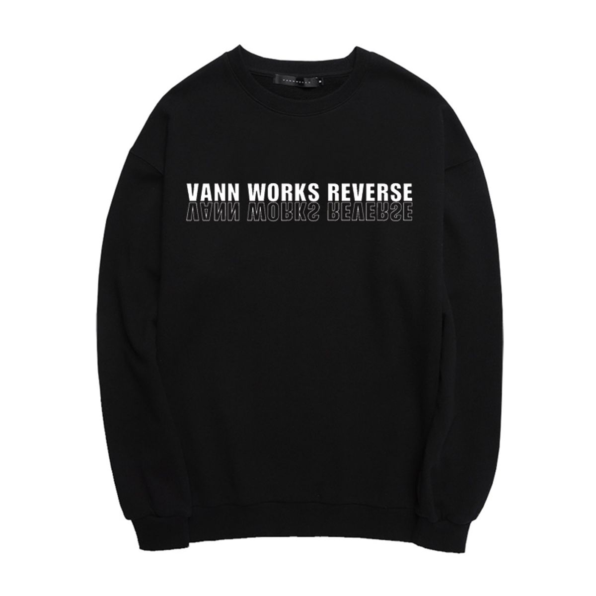 밴웍스(VANNWORKS) REVERSE 프린트 기모 맨투맨 (VNAHTS410) 블랙