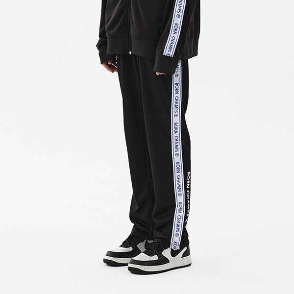 MUSINSA | BORN CHAMPS LOGO JERSEY TRACK PANTS BLACK CERCMTP01BK