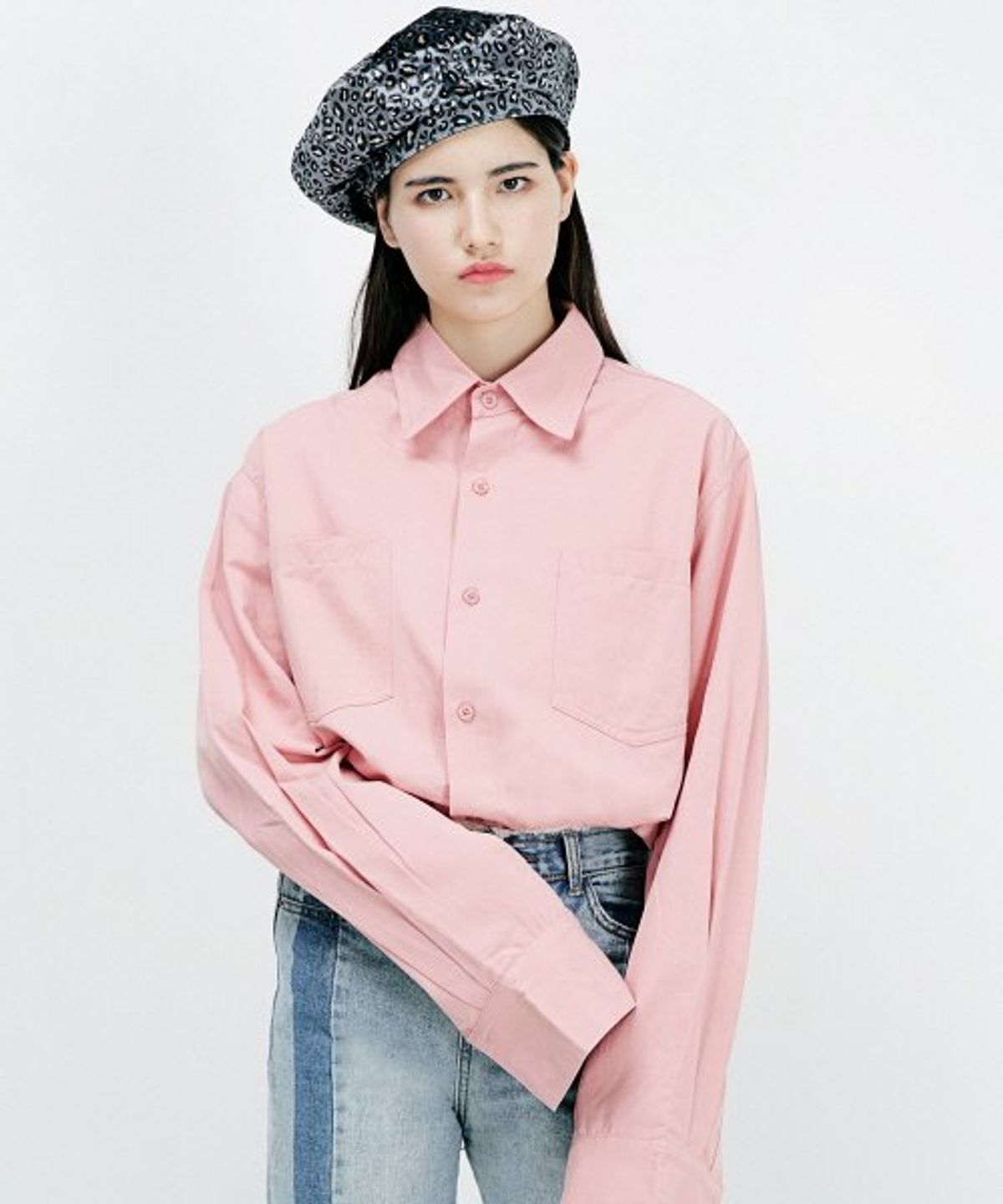 아더로브(ARDOROBE) 더블포켓 오버핏 셔츠 AST183001-PK