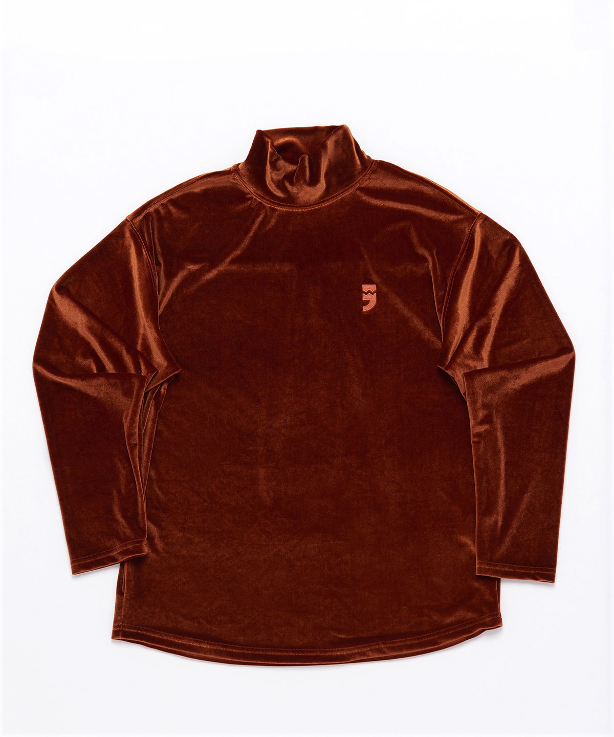 어낫띵(A NOTHING) DROP-SHOULDER VELVET TURTLE-NECK TEE (Dark Orange)