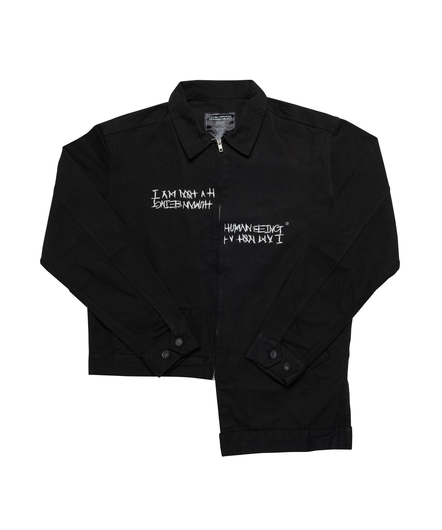 I AM NOT A HUMANBEING  ジャケット　L　MA1　黒 韓国ブランド□I AM NOT A HUMAN BEING⁄デニムジャケット