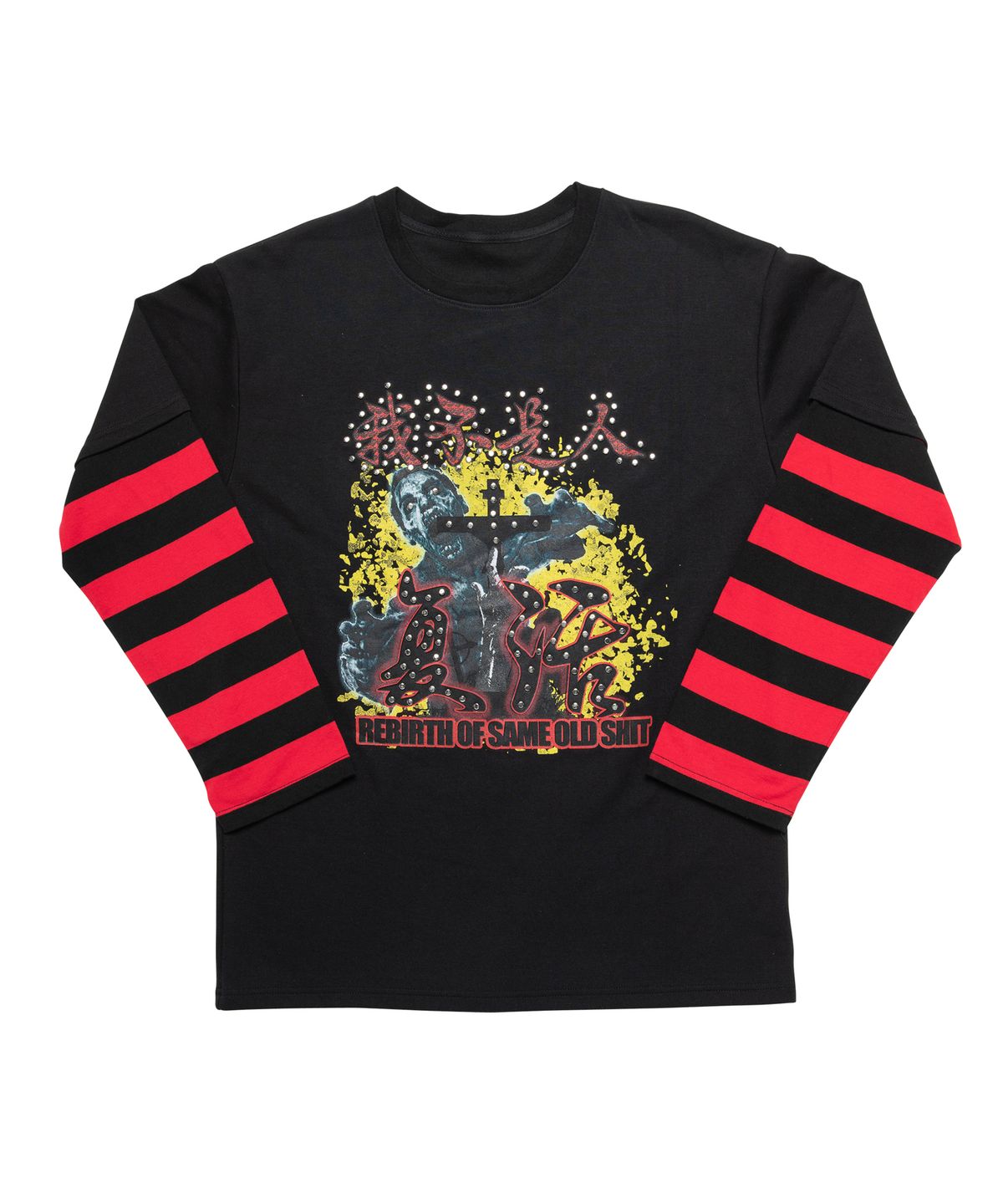 아임낫어휴먼비잉(I AM NOT A HUMAN BEING) REBIRTH LONG SLEEVE T SHIRTS ( STUD Ver.) - BLACK