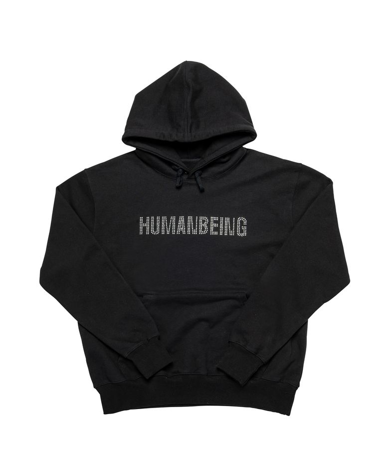 HUMANBEING RHINESTONE HOODIE - BLACK