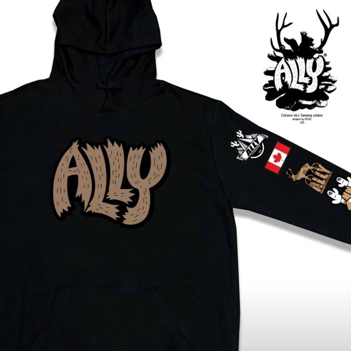 돌돌(DOLDOL) [스페샬후디] ALLY_HOODY_19 숲속의 mtb 바이커 사슴 엘리 자전거 캠핑 캐릭터 후디 후드티