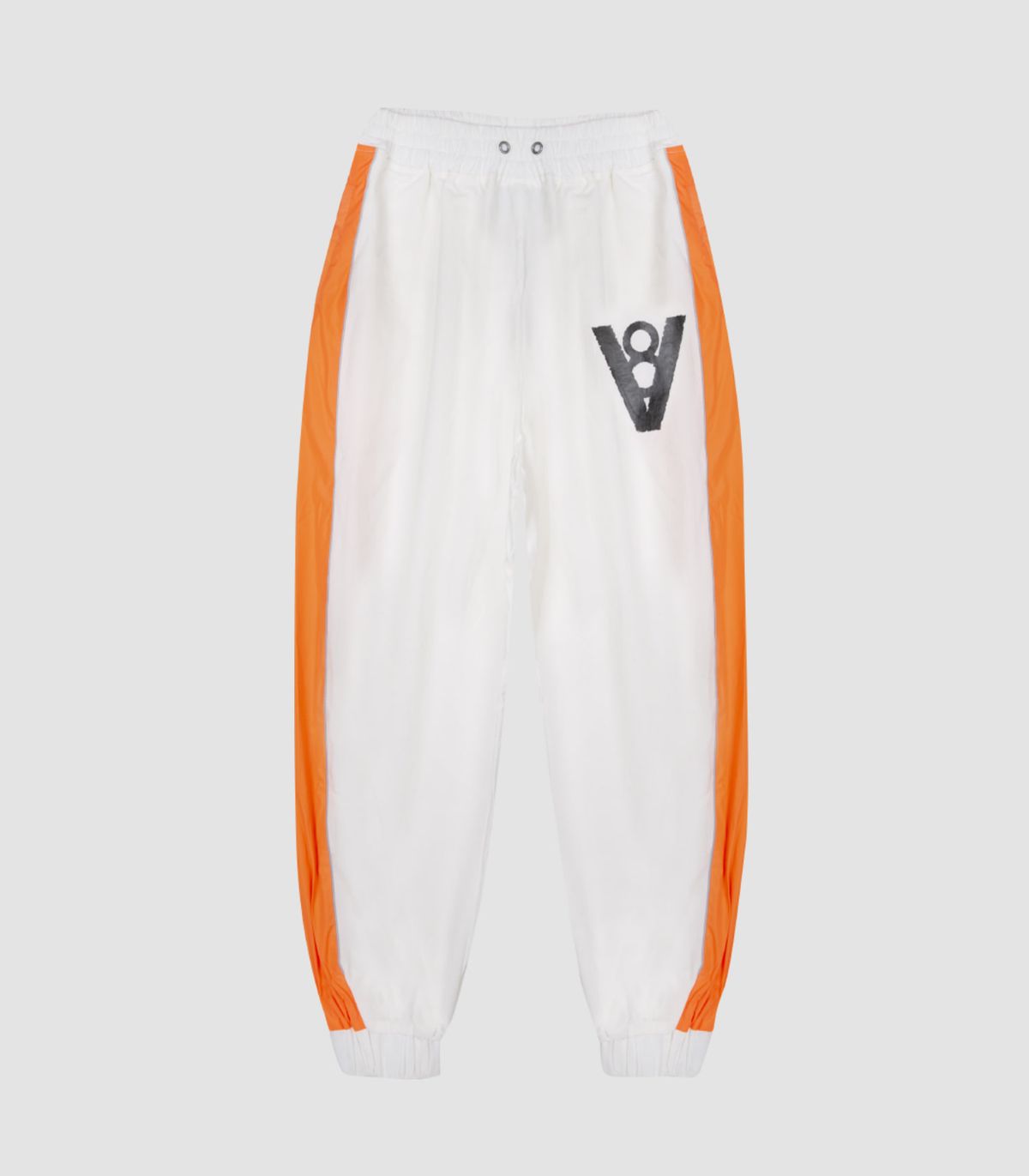 바이브레이트(VIBRATE) V8 - LINE PATCH JOGGER PANTS (WHITE & ORANGE)