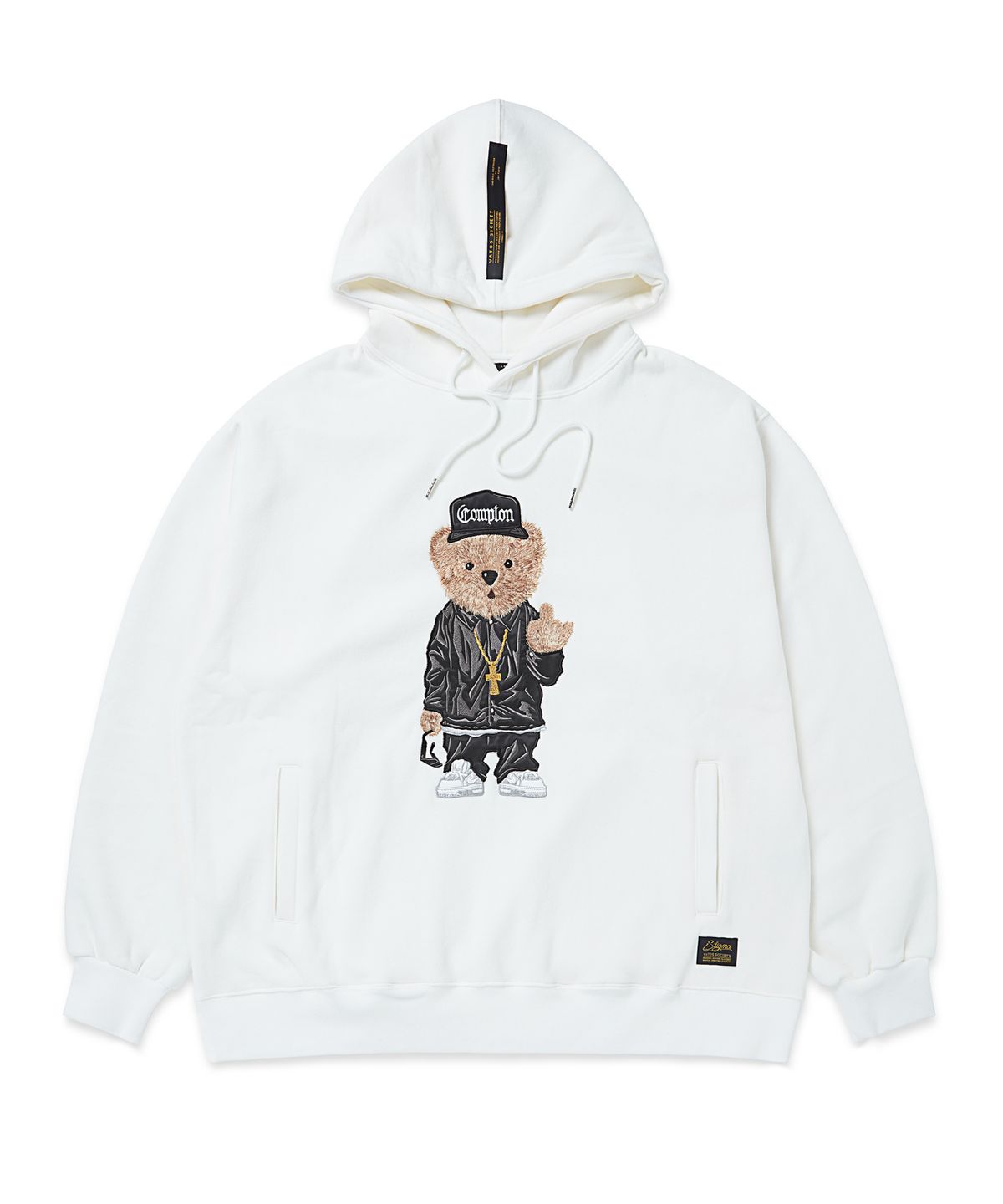 스티그마(STIGMA) EMB COMPTON BEAR OVERSIZED HEAVY SWEAT HOODIE WHITE