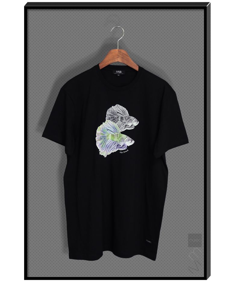 pesce combattente N (파이팅 피쉬 N) 디자이너 티셔츠 반팔티