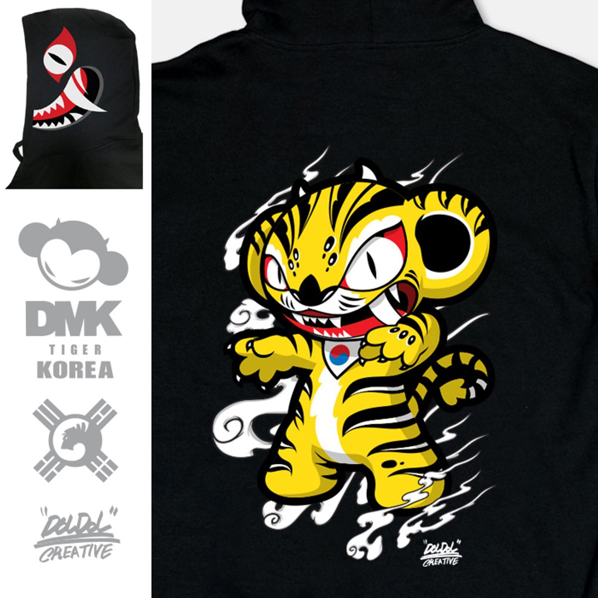 돌돌(DOLDOL) [스페샬] DMK_HOODY_34 그래피티 아티스트 데빌몽키 dmk 호랑이 한국 캐릭터 그래픽 디자인 후드티 후디