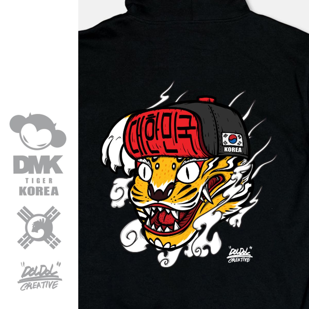 돌돌(DOLDOL) [스페샬] DMK_HOODY_37 그래피티 아티스트 데빌몽키 dmk 호랑이 한국 캐릭터 그래픽 디자인 후드티 후디