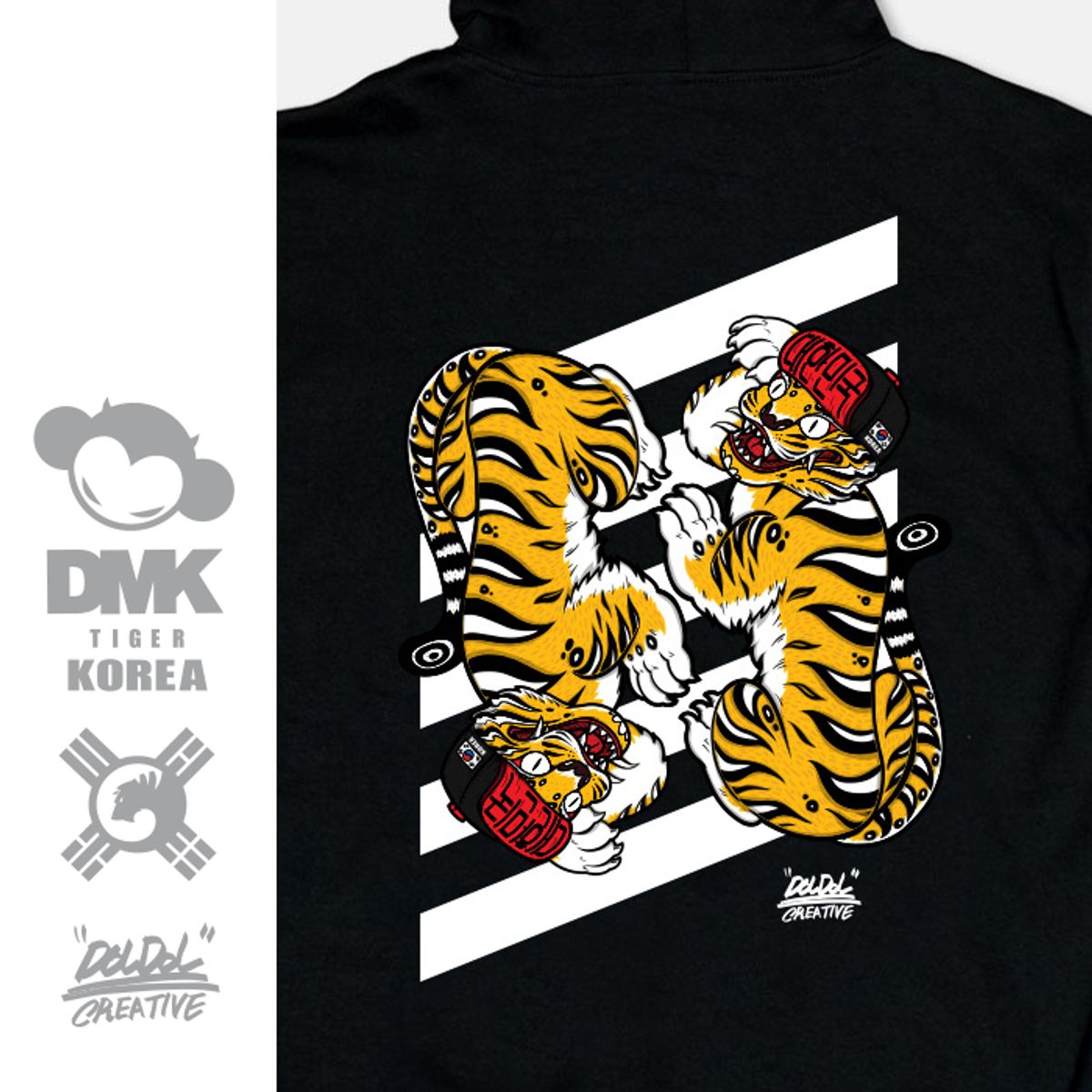 돌돌(DOLDOL) [스페샬] DMK_HOODY_36 그래피티 아티스트 데빌몽키 dmk 호랑이 한국 캐릭터 그래픽 디자인 후드티 후디