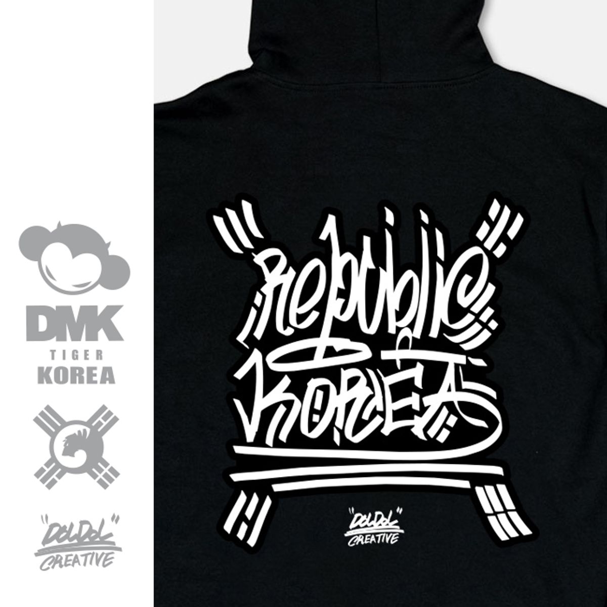 돌돌(DOLDOL) [스페샬] DMK_HOODY_53 그래피티 아티스트 데빌몽키 dmk 호랑이 한국 캐릭터 그래픽 디자인 후드티 후디