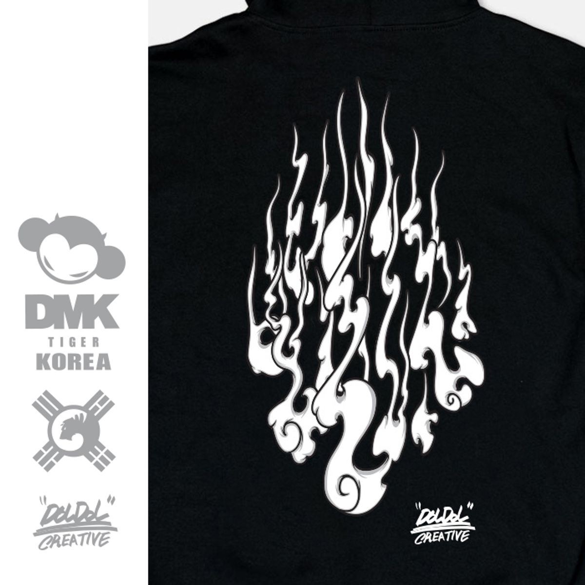 돌돌(DOLDOL) [스페샬] DMK_HOODY_50 그래피티 아티스트 데빌몽키 dmk 호랑이 한국 캐릭터 그래픽 디자인 후드티 후디