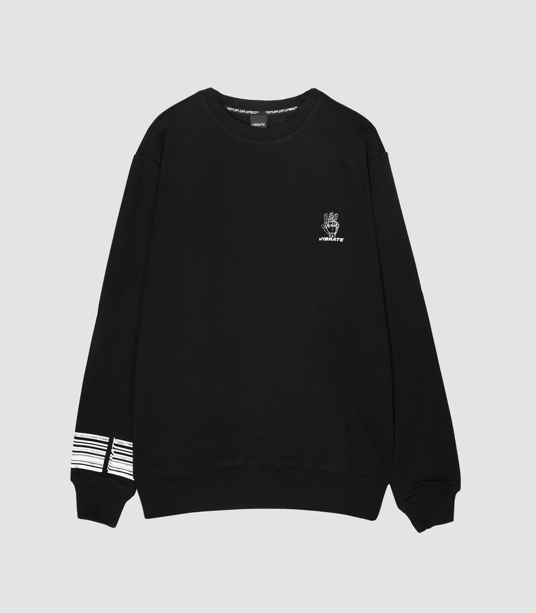 AROUND SLEEVE SWEAT SHIRT (BLACK)