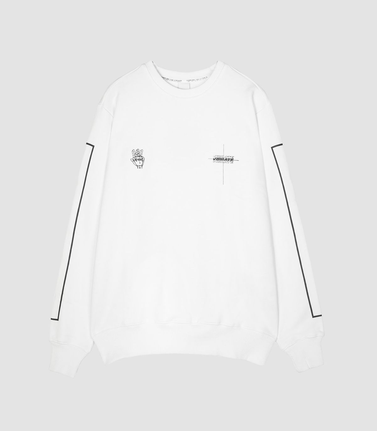 바이브레이트(VIBRATE) CLASSIC MINI LOGO SWEAT SHIRT (WHITE)