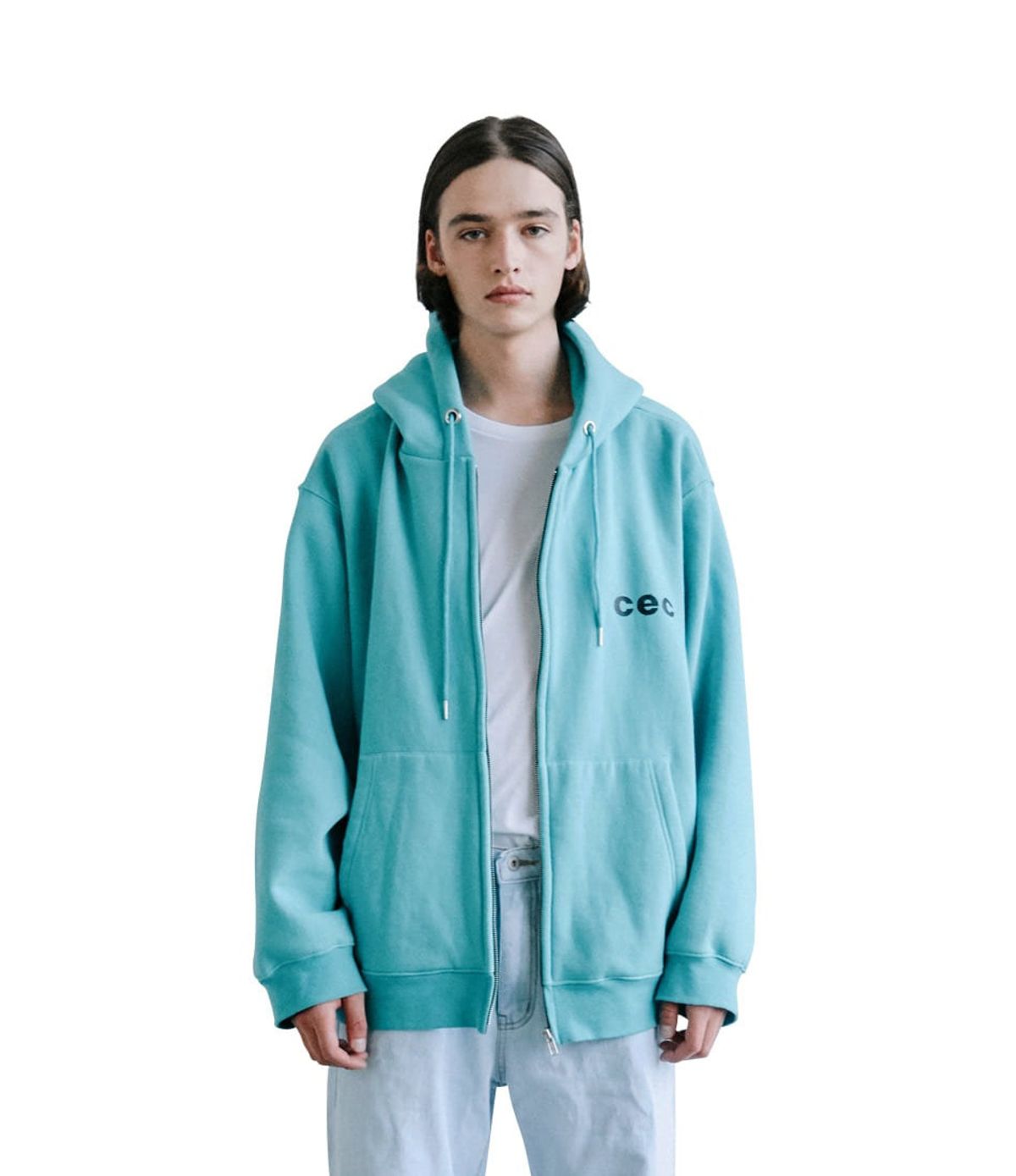 챈스챈스(CHANCECHANCE) CEC ZIP-UP HOODIE(MINT/기모)