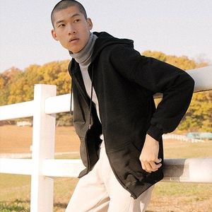 Basic pull zipup Hoodie BH201 블랙