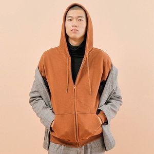 Basic pull zipup Hoodie BH202 브라운
