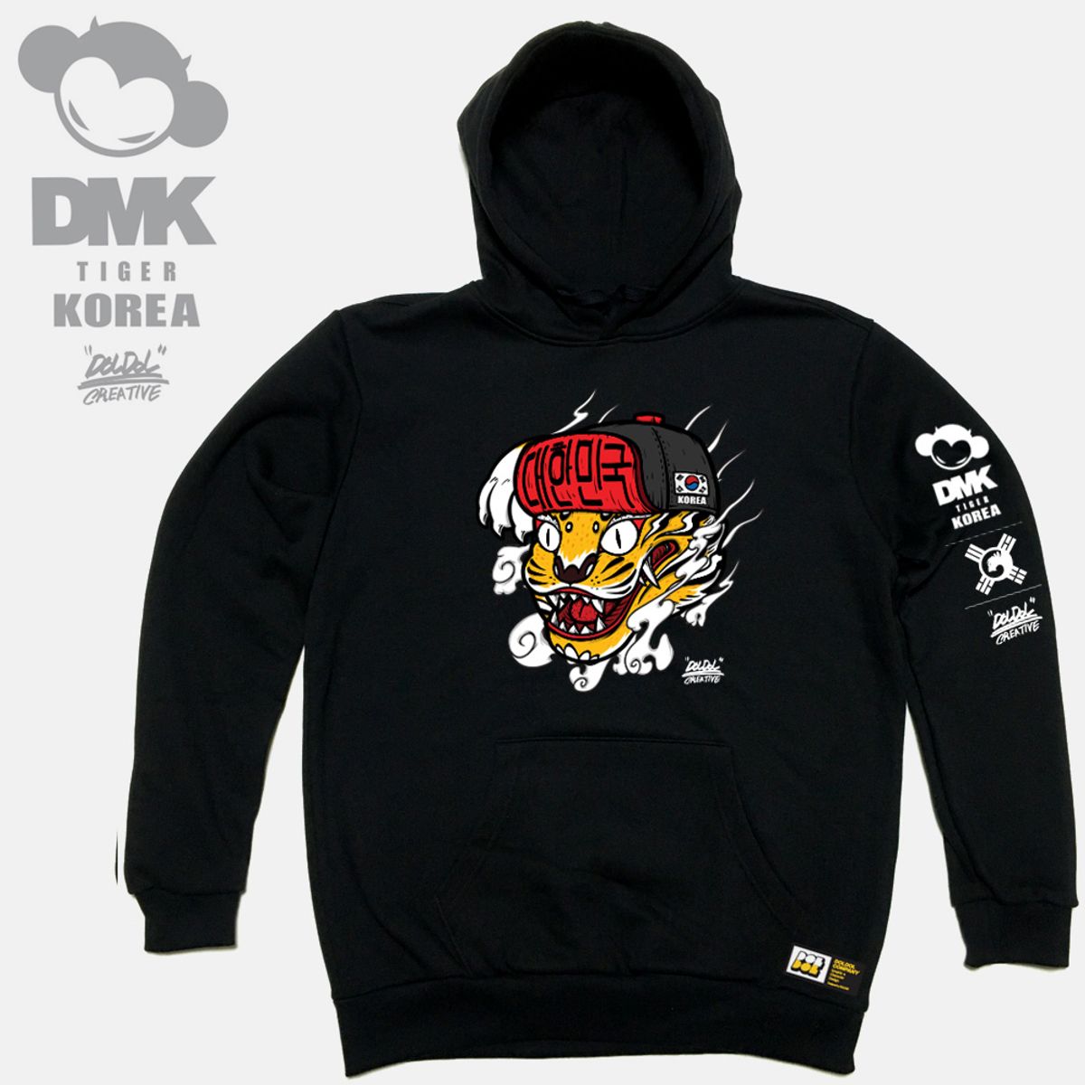 돌돌(DOLDOL) DMK_HOODY_58 그래피티 아티스트 데빌몽키 dmk 호랑이 대한민국 캐릭터 후드티 후디
