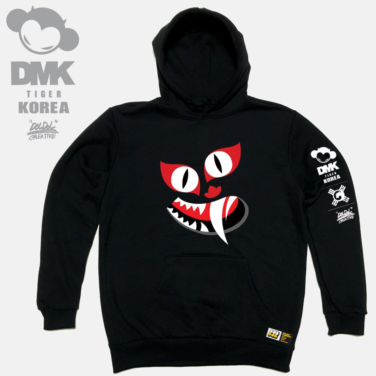 돌돌(DOLDOL) DMK_HOODY_70 그래피티 아티스트 데빌몽키 dmk 호랑이 대한민국 캐릭터 후드티 후디