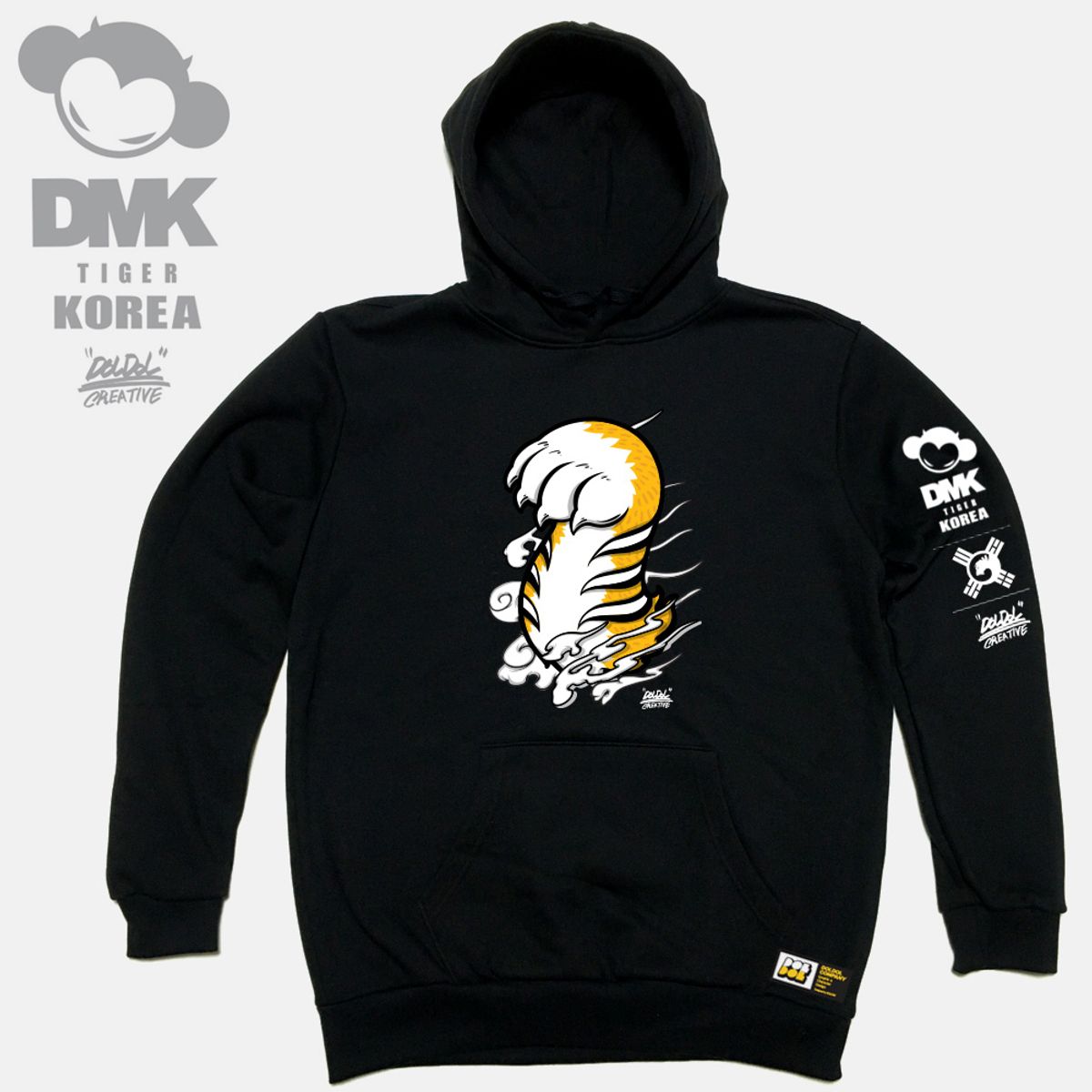 돌돌(DOLDOL) DMK_HOODY_74 그래피티 아티스트 데빌몽키 dmk 호랑이 대한민국 캐릭터 후드티 후디