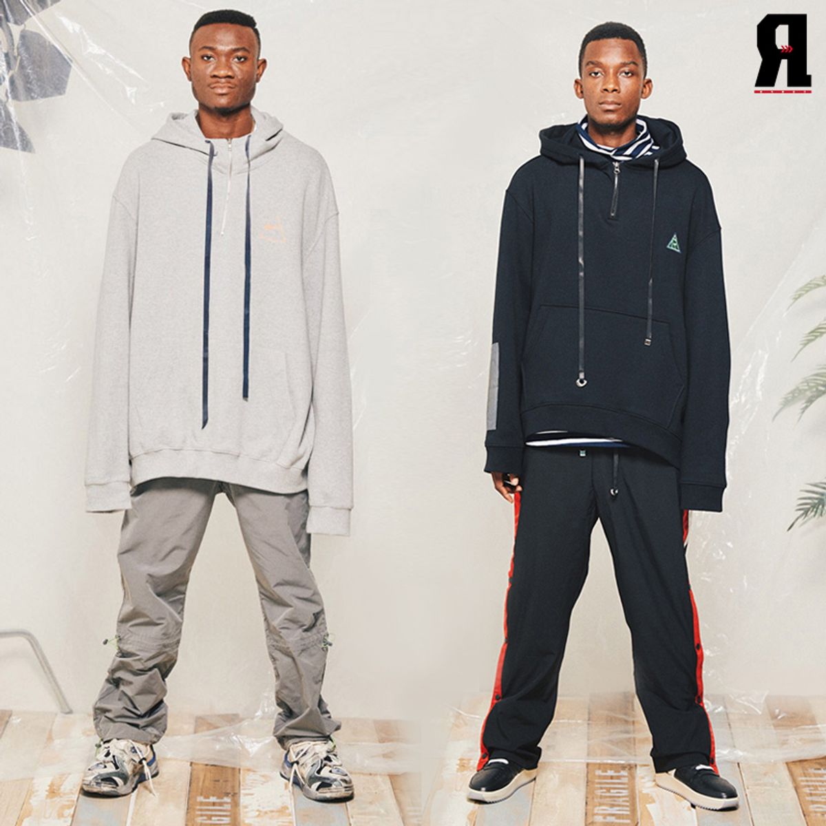 알엔오티(RNOT) R HALF ZIPUP HOODIE(bk) + ULTRA HALF ZIPUP HOODIE(gr)