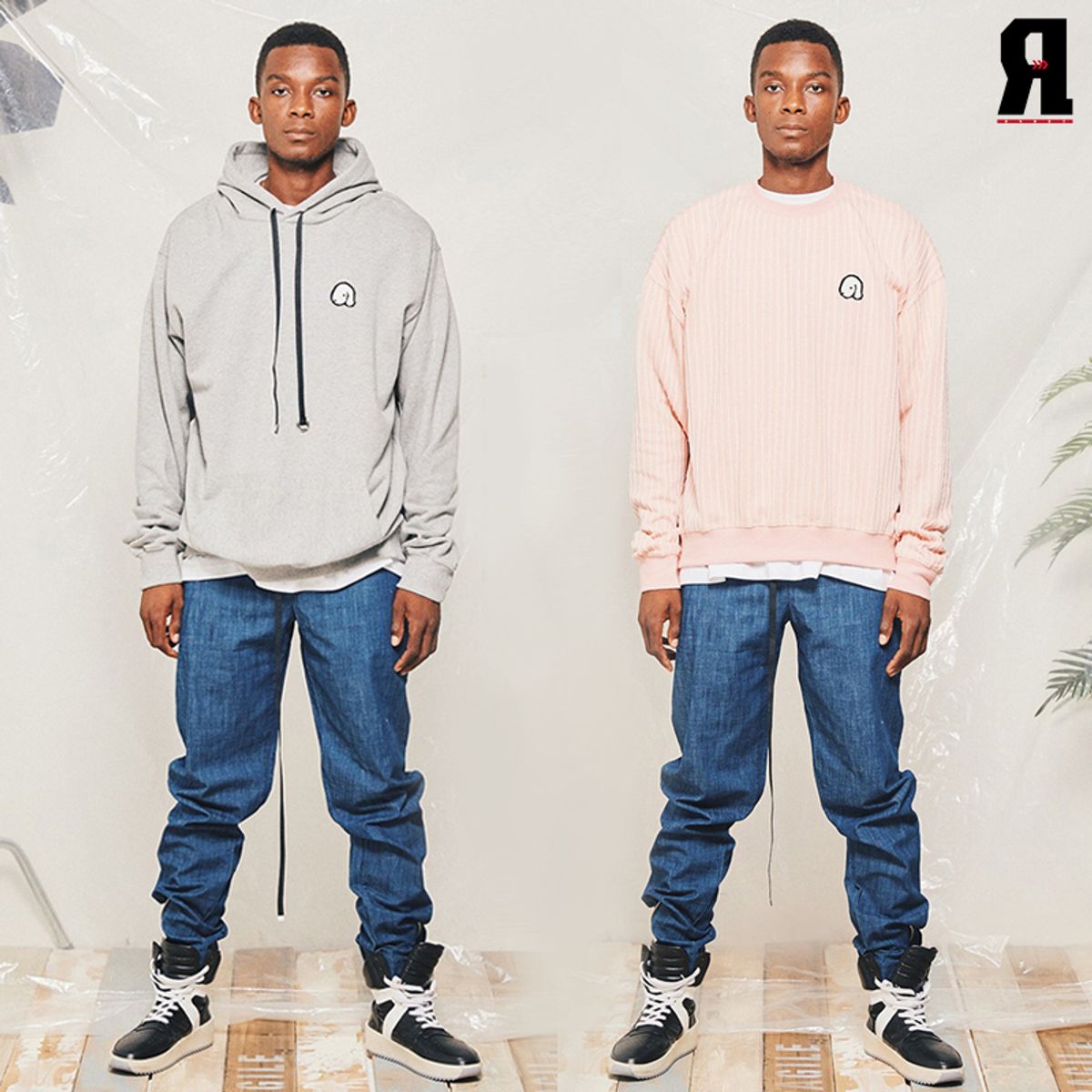 알엔오티(RNOT) PUPPY CREWNECK(pk) + PUPPY HOODIE(gr)