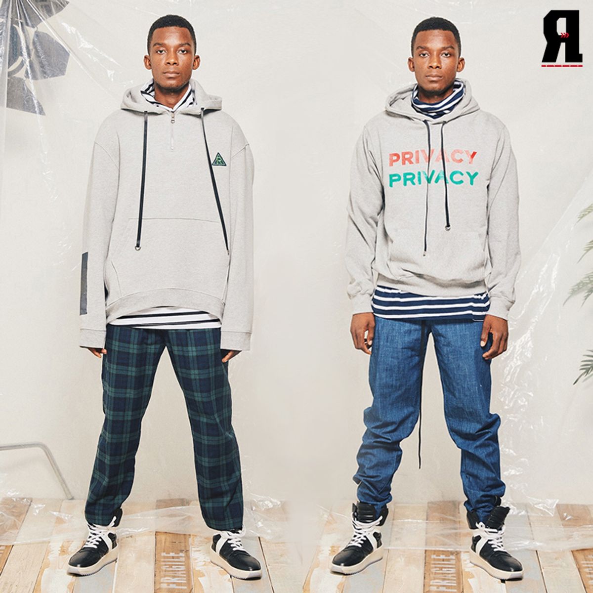 알엔오티(RNOT) R HALF ZIPUP HOODIE(gr) + PRIVACY HOODIE(gr)