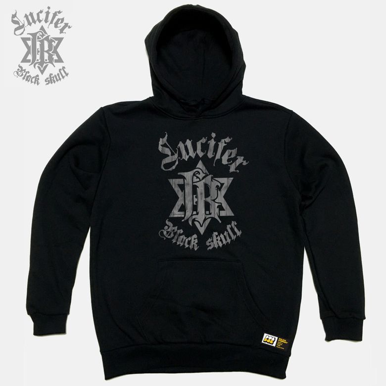 Black-Lucifer-HOODY_01 블랙 루시퍼 데스 스컬 타투 해골 캐릭터 후드티 후디