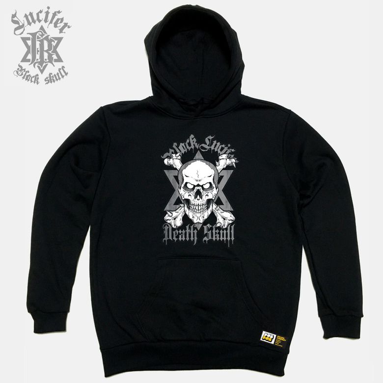 Black-Lucifer-HOODY_02 블랙 루시퍼 데스 스컬 타투 해골 캐릭터 후드티 후디