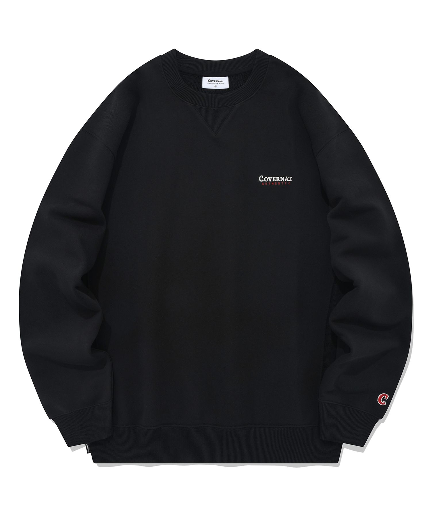 スウェット・トレーナー COVERNAT Small Authentic Logo Sweatshirt Charcoal MUSINSA | COVERNAT Small Authentic Logo Sweatshirt Black