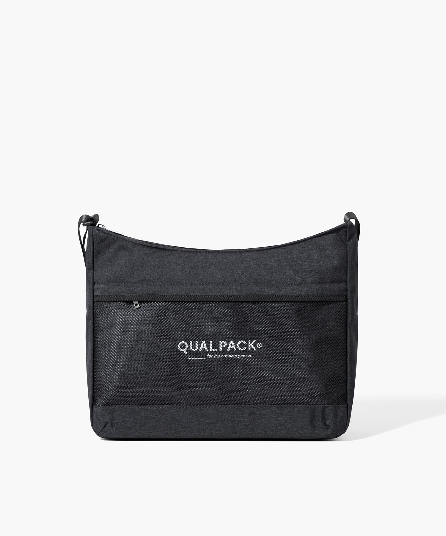 MUSINSA | QUALPACK Mesh Pocket Crossbody Bag QC3012 Black