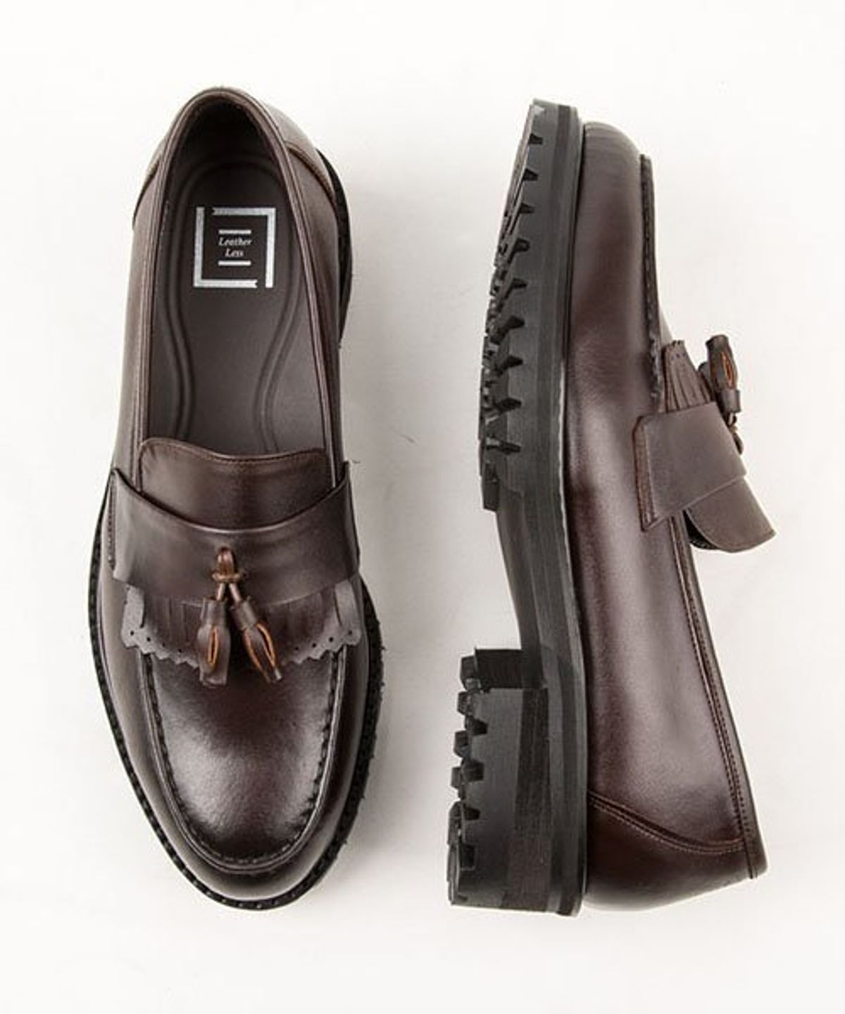 레더리스(LEATHERLESS) #408 / 워커솔 테슬로퍼 / 다크브라운 / for men