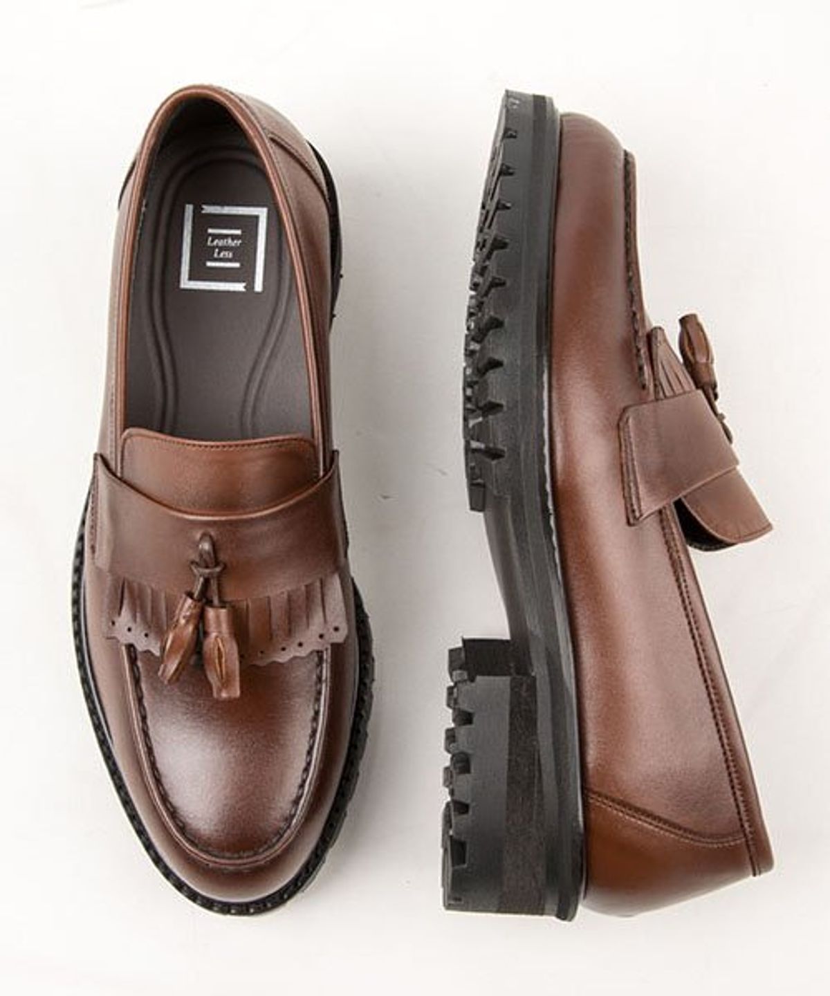 레더리스(LEATHERLESS) #408 / 워커솔 테슬로퍼 / 브라운 / for men
