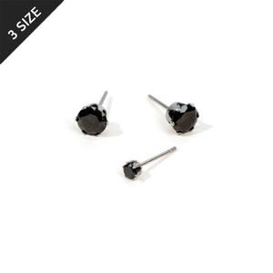 써지컬스틸 블랙 스톤 귀걸이 (3 SIZE) / GBSE-026