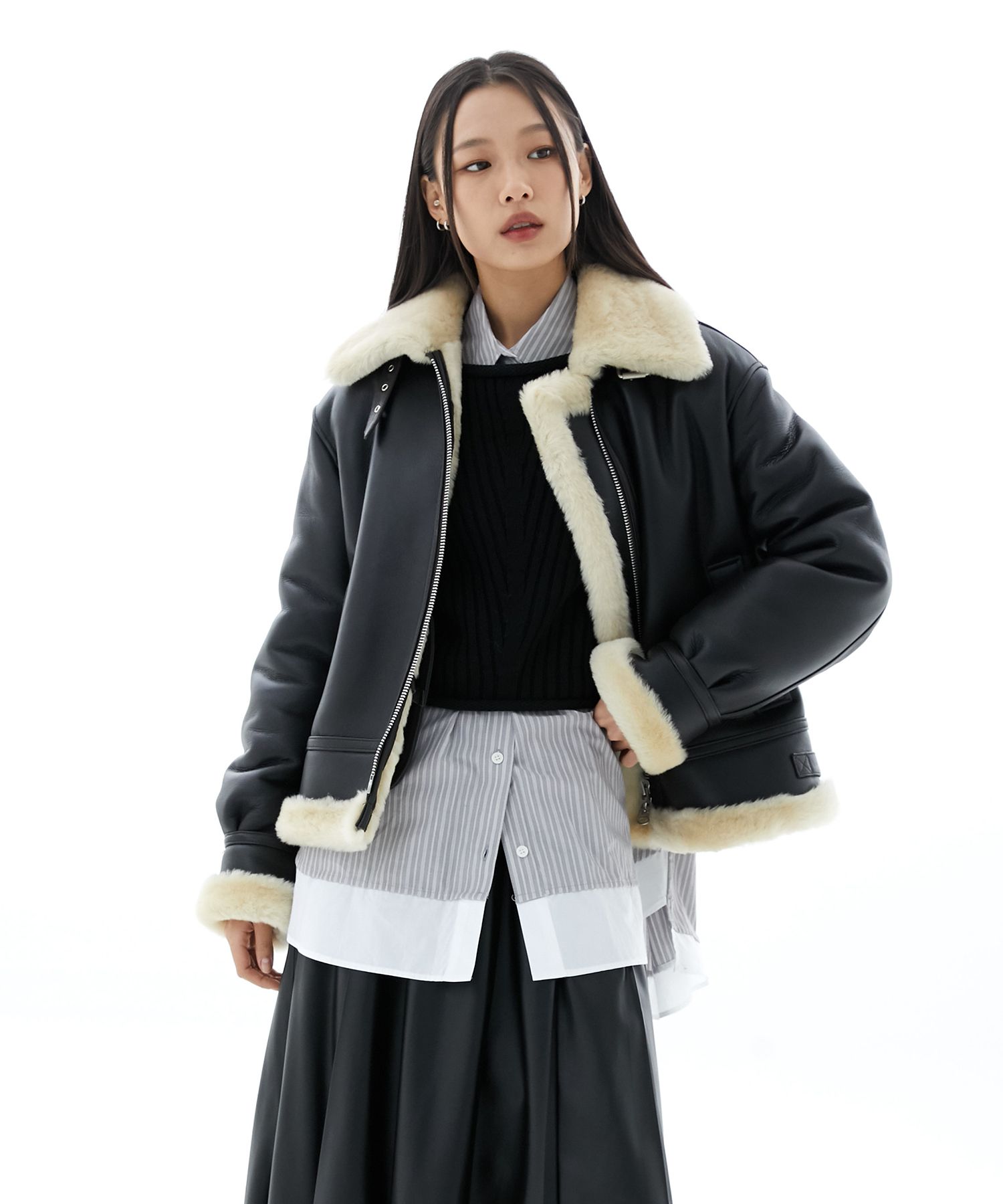 【SPERONE】Basic Real Mustang Jacket MUSINSA | SPERONE WOMEN Real B3 Mustang Jacket Women (Brown)