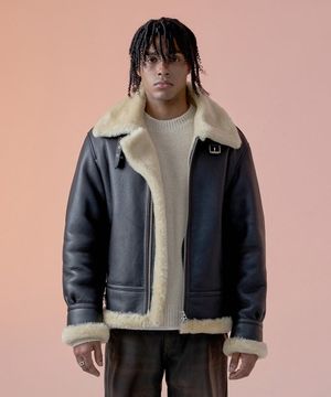 리얼 B3 무스탕 자켓 맨 (브라운)