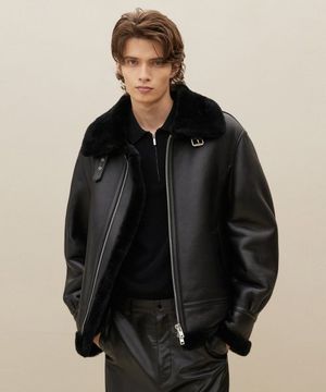 리얼 B3 무스탕 자켓 맨 (블랙)