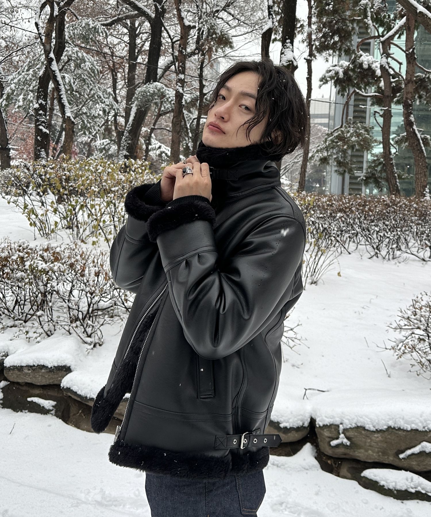 MUSINSA | SPERONE Fake B3 Mustang Jacket Man (Black)