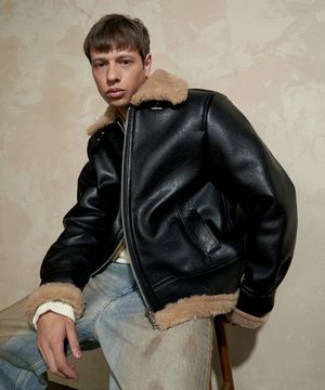 [리뉴얼] 프리미엄 스탠다드 B3 무스탕 자켓 맨 (블랙)