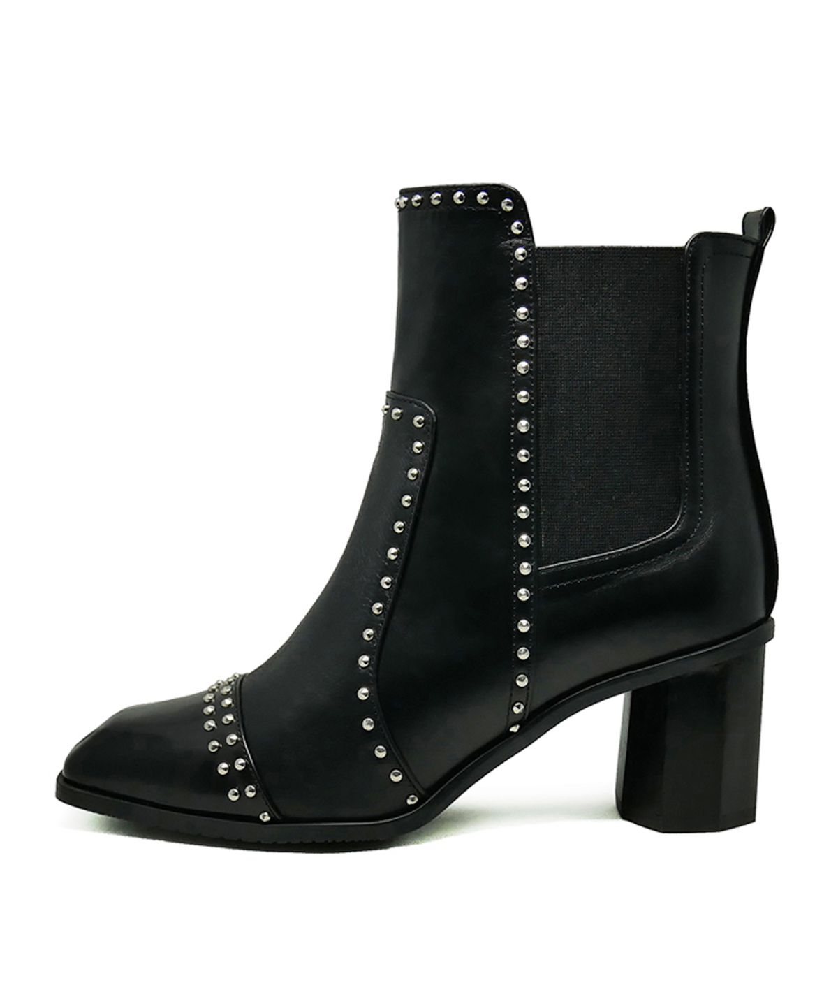 쥬드코넨(JEDE KONNEN) JDB17014 _ METAL SILVER POINT ANKLE BOOTS _ BLACK