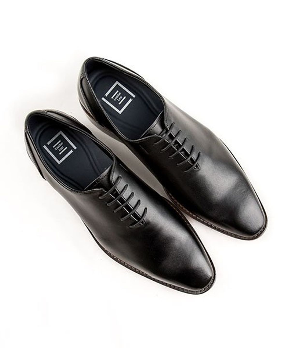 레더리스(LEATHERLESS) #5095 / 플레인 토우 홀컷 옥스포드 / 블랙 / for men