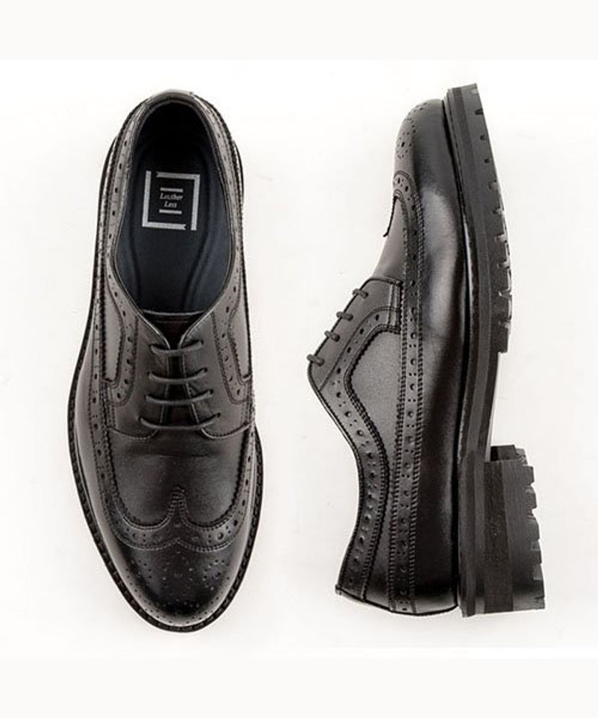 레더리스(LEATHERLESS) #5054 / 캐주얼윙팁워커 / 블랙 / for men