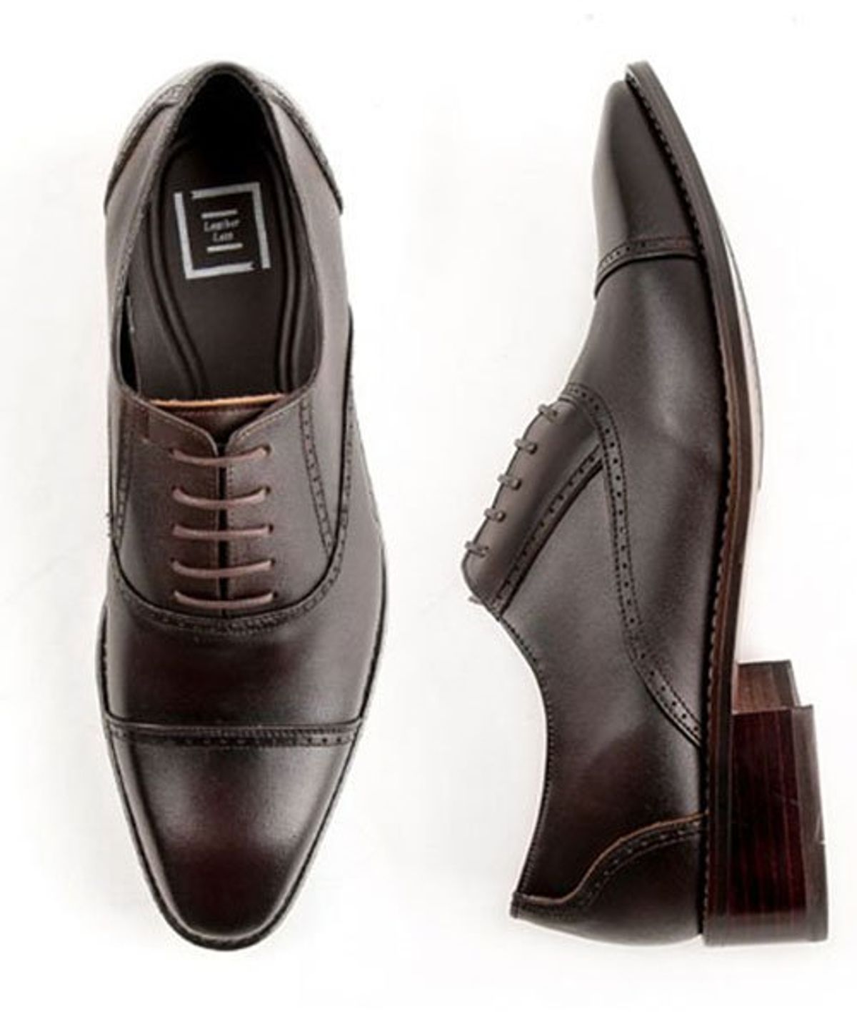 레더리스(LEATHERLESS) #0190 / 스트레이트팁 옥스포드/ 다크브라운 / for men